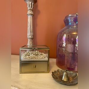 West Elm Terrace Shadow Box - Brass Square with Drawer